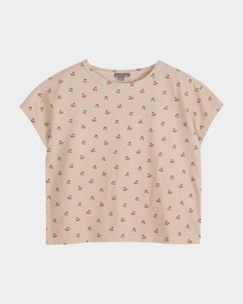 Tee shirt bébé fille Emile et Ida Crème Cerises en coton biologique