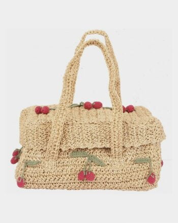 panier Emile et Ida en jute naturel orné de cerises crochetées – Le Petit Drugstore