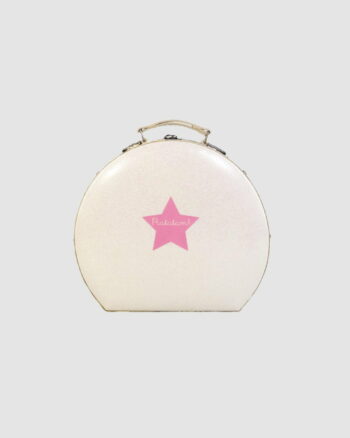 Valisette ronde pailletée blanche Ratatam