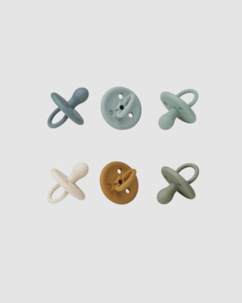 Lot de 6 tétines Paula Liewood Blue Multi Mix – Silicone – 0-6 mois