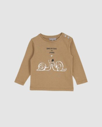 Tee-shirt bébé escargot Emile et Ida macchiato – motif escargots amoureux