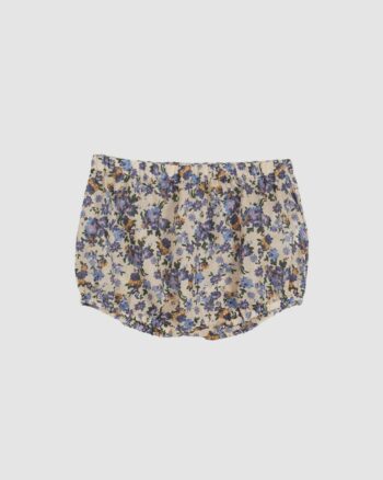 Bloomer bébé fille Emile et Ida en coton écru à fleurs bleues, coupe bouffante, idéal pour l’été
