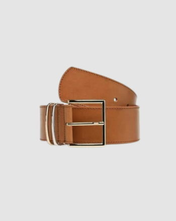 Ceinture Pertuis Camel en cuir de vachette avec boucle dorée – Herbert Frère Sœur