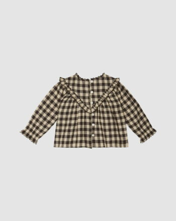 Blouse enfant coton vichy café – manches longues – Émile et Ida