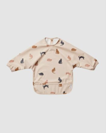 Bavoir cape bébé Liewood Merle Miauw Apple Blossom avec manches longues