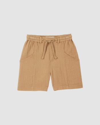 Short enfant en gaze de coton biologique coloris Sahara – Émile et Ida