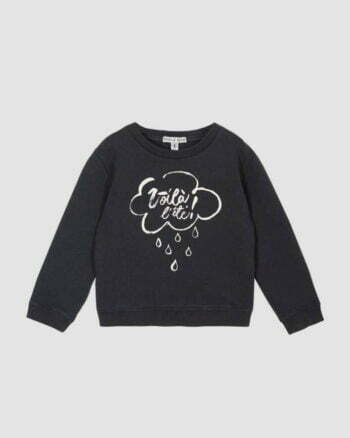Sweatshirt enfant Émile et Ida en coton bio bitume avec inscription Voilà l’été