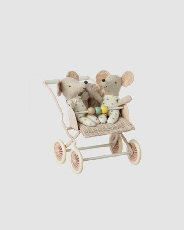 stroller baby mice rose maileg poussette bébé souris