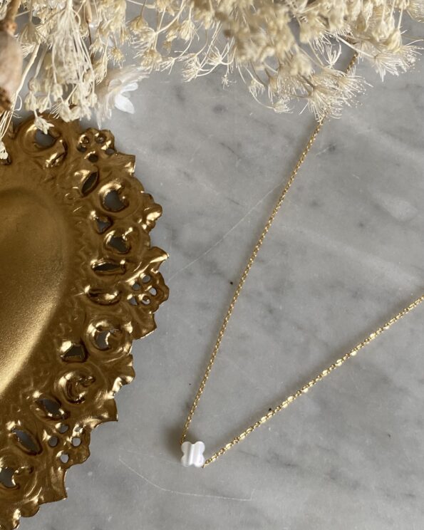 Collier - Trèfle Blanc - Acier Inoxydable