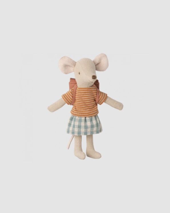 Tricycle Mouse - Big sister with Bag - Old Rose - Maileg