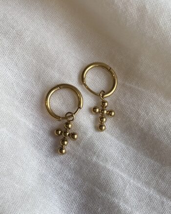 Boucles d'oreilles - Croix Divine - Acier Inoxydable