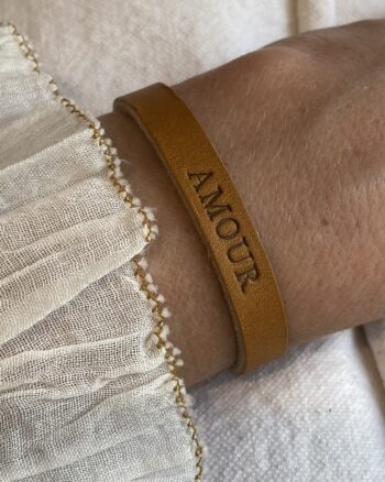 Bracelet - Amour - Camel - Cuir