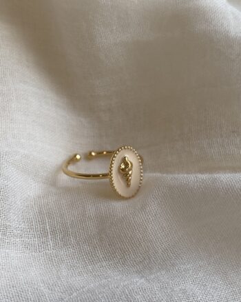 Bague - Caren - Rose pale - Plaqué Or