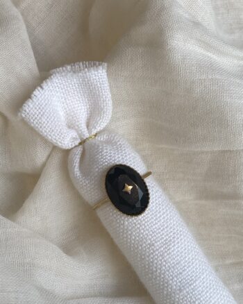 Bague - Carine - Noir - Acier Inoxydable