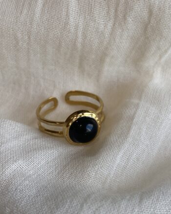 Bague - Laura - Noir - Acier Inoxydable
