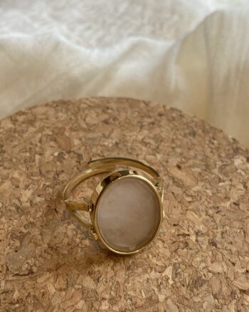 Bague - Tchi Tcha ovale - Rose poudrée - Acier Inoxydable