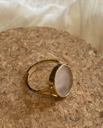 Bague - Tchi Tcha ovale - Rose poudrée - Acier Inoxydable