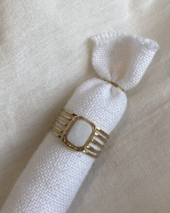 Bague - Alma - Blanche - Acier Inoxydable