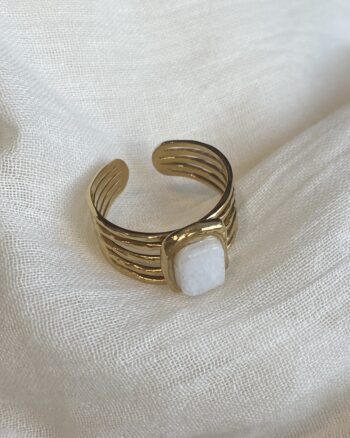 Bague - Alma - Blanche - Acier Inoxydable