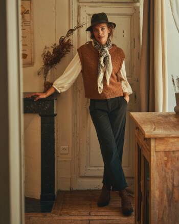 Pantalon - Bitume - Coton - Femme - Émile et Ida