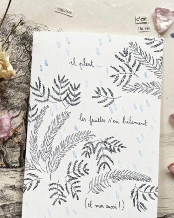 Carte - Il pleut - Papillonnage