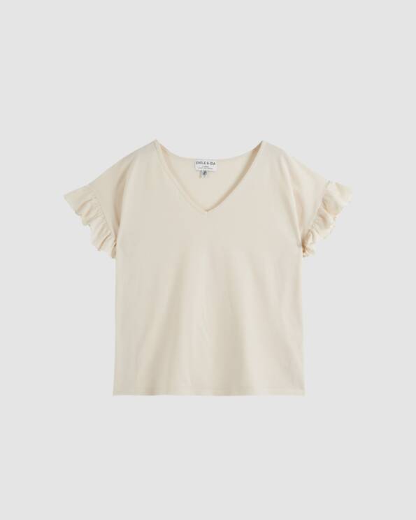 Tee-shirt - Crème - Coton Bio - Femme - Émile et Ida