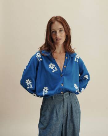 Cardigan - Fleurs Saphir - Femme - Émile et Ida