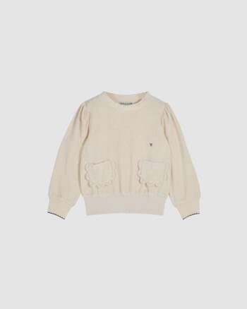 Sweat - Éponge - Poches - Fleurs Crème - Enfant - Émile et Ida