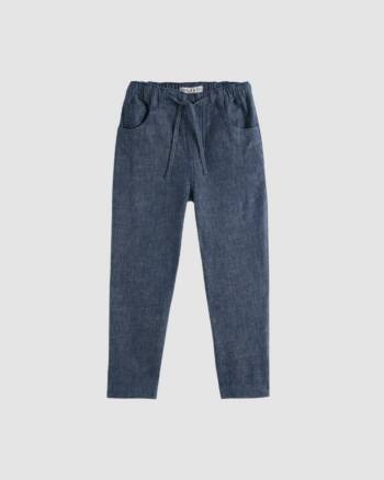 Pantalon lin indigo bébé enfant Emile et Ida
