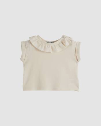 Tee-shirt - Coton Bio - Collerette - Crème - Bébé - Émile et Ida