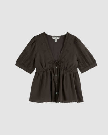 Blouse femme voile de coton bitume Émile et Ida