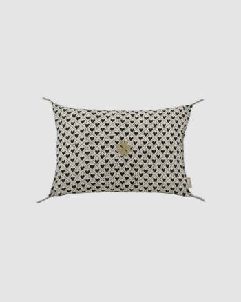 Housse de coussin brodé Les Cœurs Boncoeurs en coton