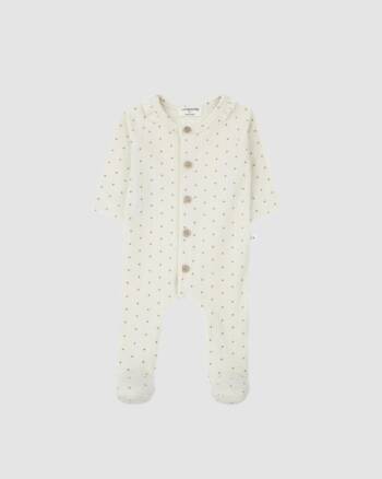 Pyjama bébé One More in the Family écru modèle Cari côtelé