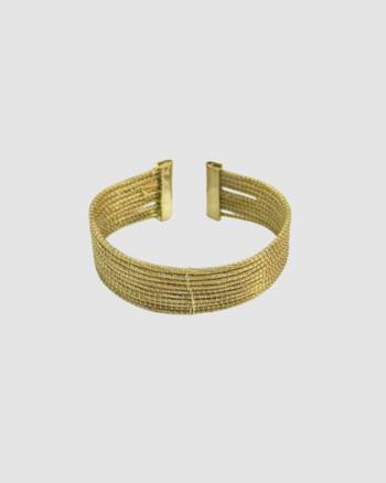 Bracelet Açaï doré fin en or végétal tissé à la main