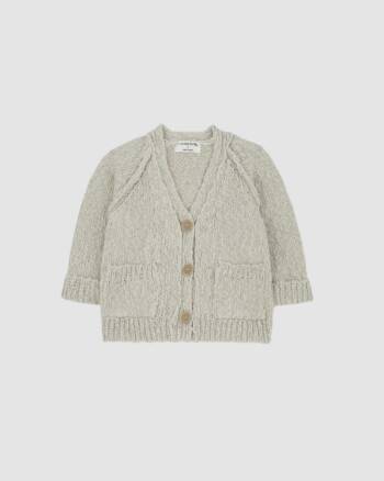 Gilet Tadeo One More in The Family en maille grège – Le Petit Drugstore