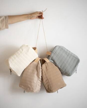 Trousse de toilette One More in the Family en coton écru