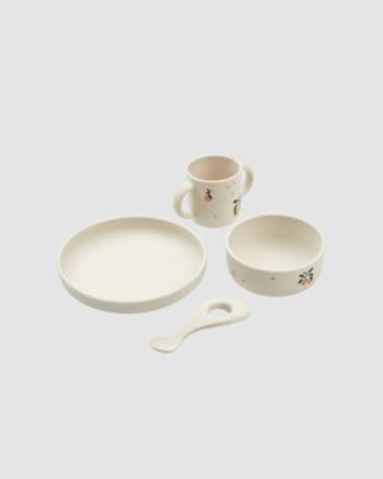 Coffret repas bébé Liewood – Vivi Peach Sea Shell Mix – silicone incassable