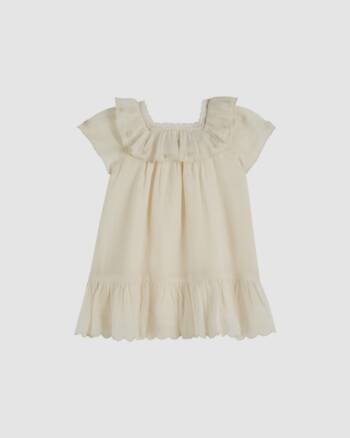 Robe vintage chantilly Emile et Ida – Gaze de coton brodée écrue