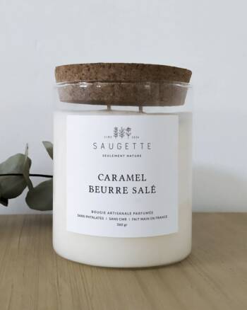 Bougie Caramel Beurre Salé Saugette 360g en cire de soja végétale
