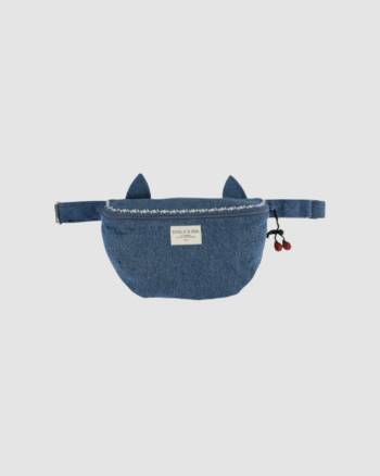 sac banane Emile et Ida en denim avec oreilles de chat