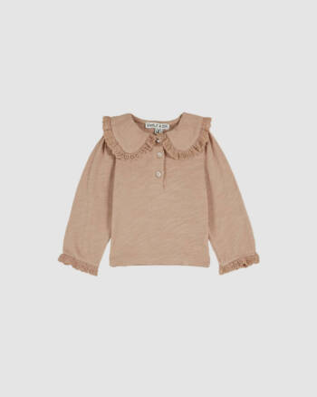 Tee-shirt Col Coton Bio Poudre Emile et Ida