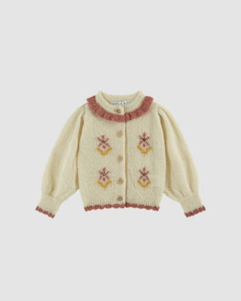 Cardigan fleurs intarsia Emile et Ida