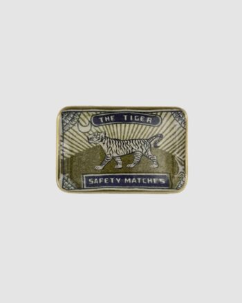 Plateau Solo Safety Matches Boncoeurs – petit plateau rectangulaire en aluminium émaillé à bord doré