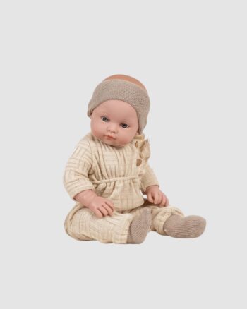 Poupée Yaëlle Minikane 47 cm en maille crème avec headband taupe