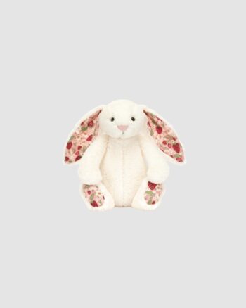 Peluche lapin crème Jellycat avec oreilles liberty – Blossom Bunny Berry