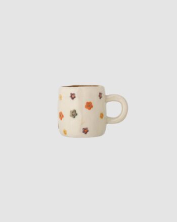 Tasse Addy Bloomingville en grès naturel avec fleurs peintes à la main