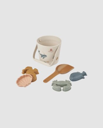 Kit de plage Gilma Liewood Créature Marine en silicone avec seau, pelle et moules animaux
