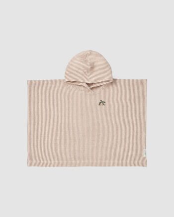 Paco Poncho Liewood Tuscany Rose coton bio rayé pour enfant