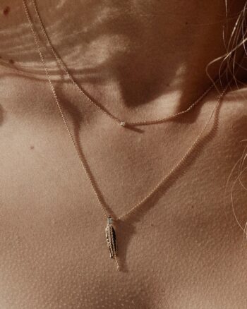 Collier Secret Cristal BDM Studio - bijou fin doré avec petit cristal