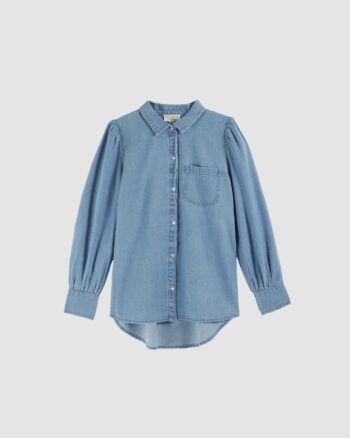 Chemise en denim bleu clair – modèle Emile et Ida – coupe ample et détails féminins
